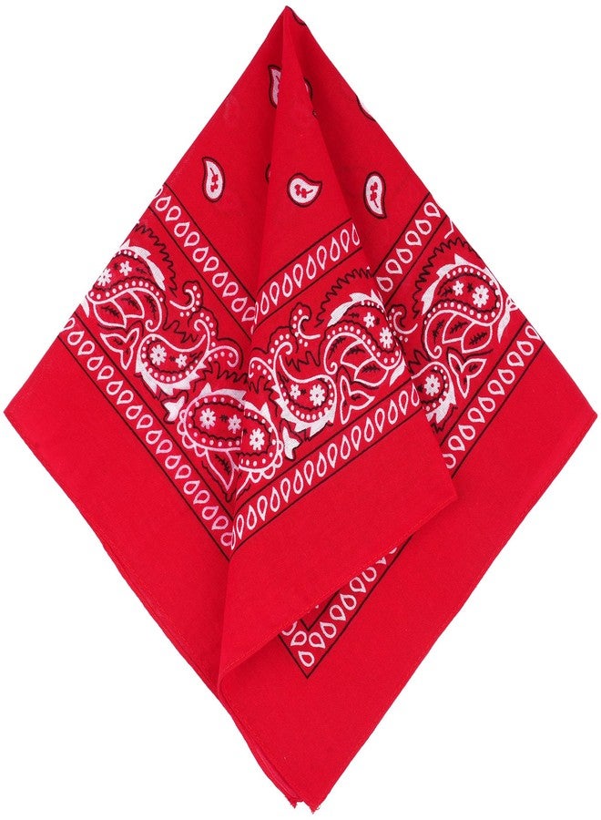MOWPOG 6 Pack Pure Cotton Bandana, Multi-Purpose Square Handkerchief, Face Mask headband for Men and Women (Red) - Image 5